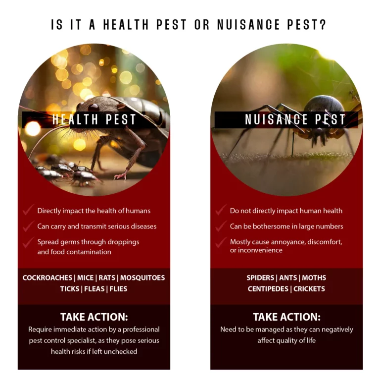 We handle: Health and Nusiance Pests